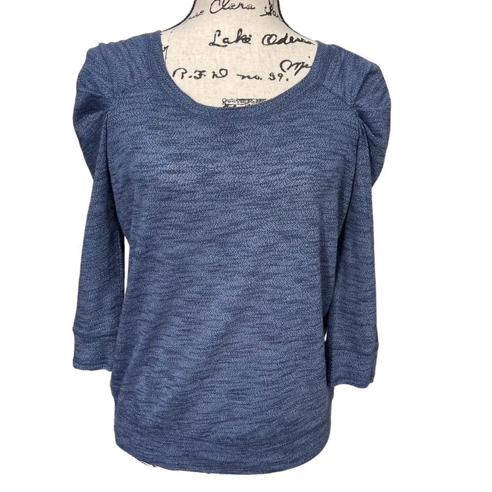 Free People Puff Juliet Sleeve Crop Top Blue Size Small
